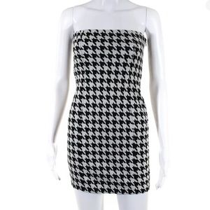 Lovers + Friends Houndstooth Strapless Mini Dress